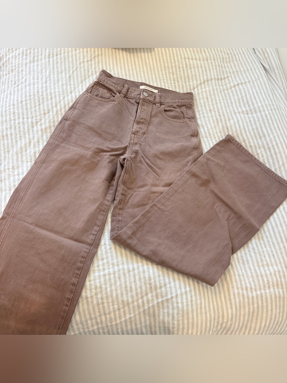 Brown straight leg baggy jeans